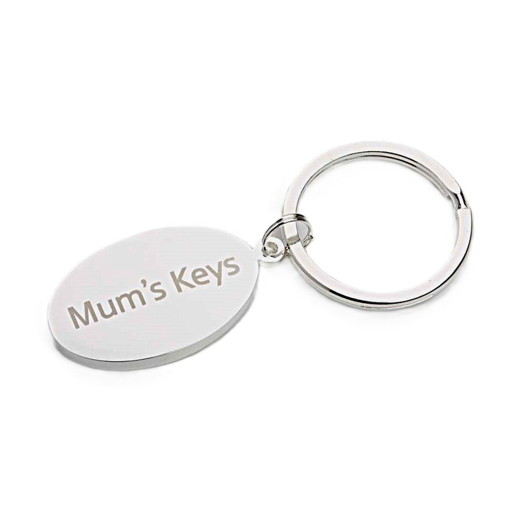Oval Key Ring - Engraved Mum's Keys