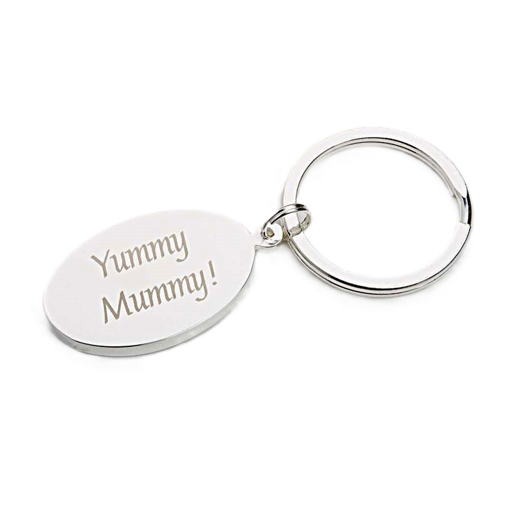 Oval Key Ring - Engraved Yummy Mummy