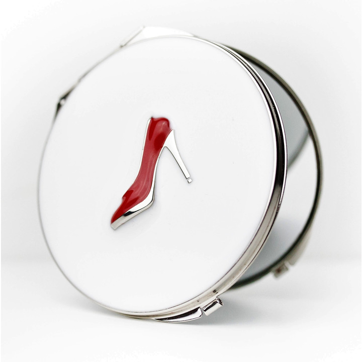 "Fashionista" Compact Mirror with Red Stilleto Shoe Motif