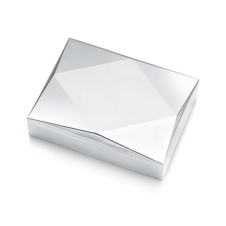 Luxury Silver Plated Geometric Designed Multi-Purpose Box 