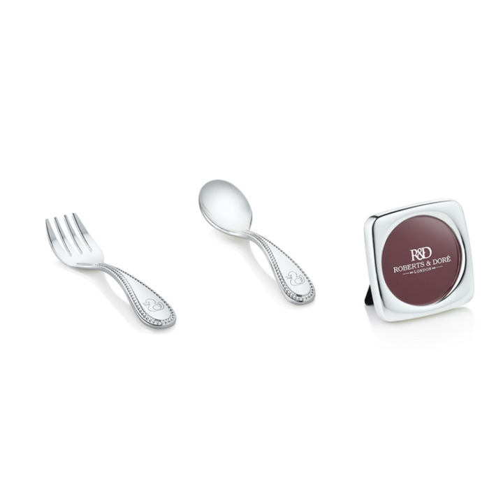 Child's Spoon, Fork and Mini Frame Plain