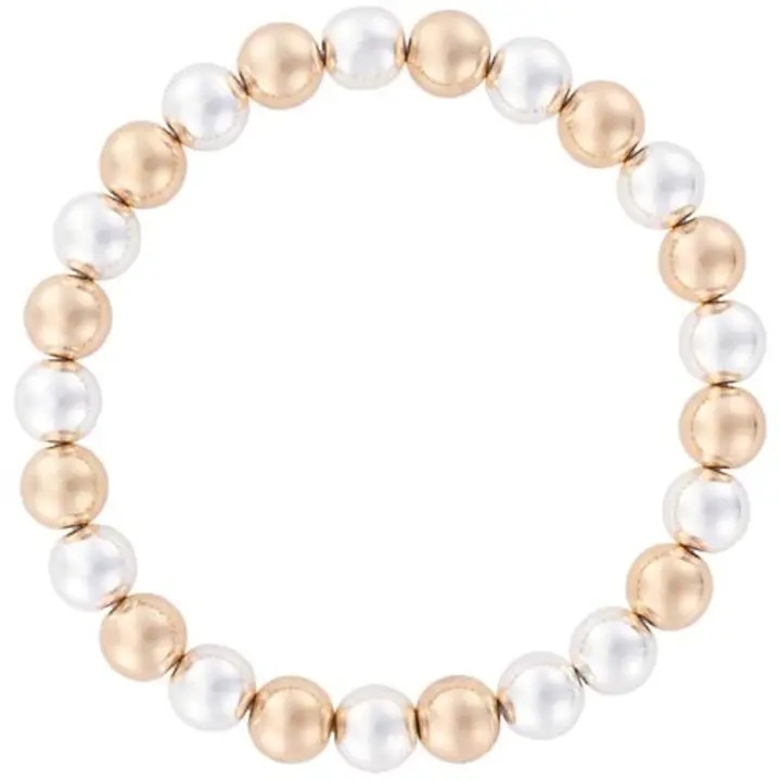 Gold & Silver Bead Stretch Bracelet