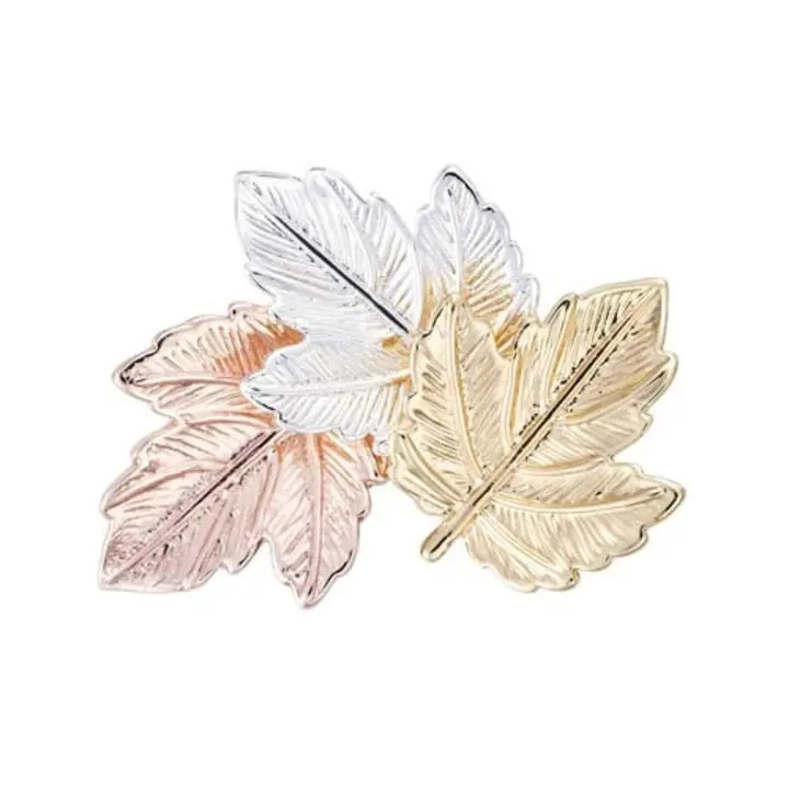 Rose Gold Rhodium Gold Leaves Brooch