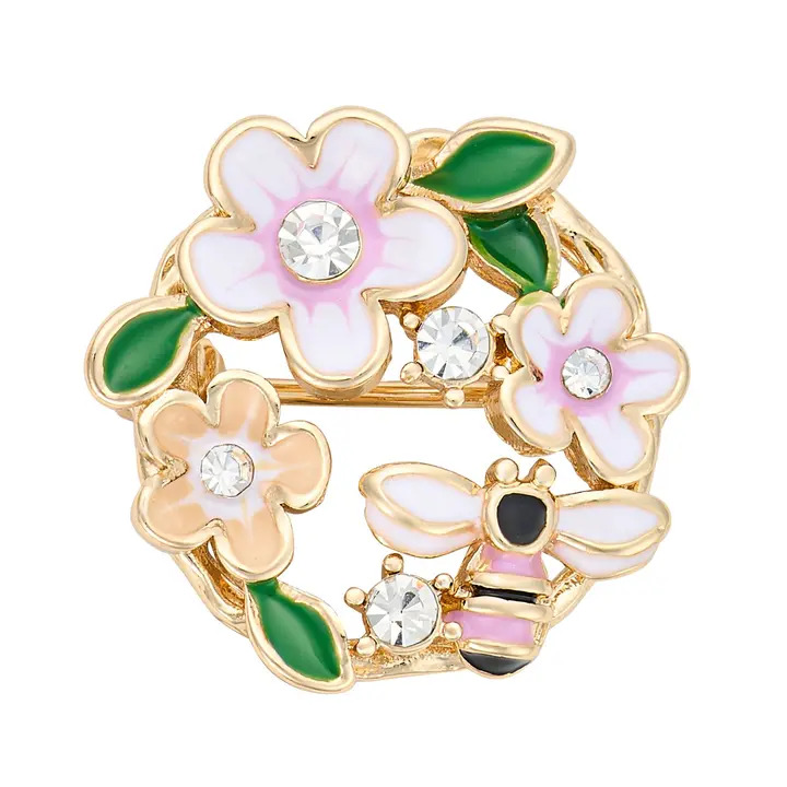 Bee & Blossom Brooch
