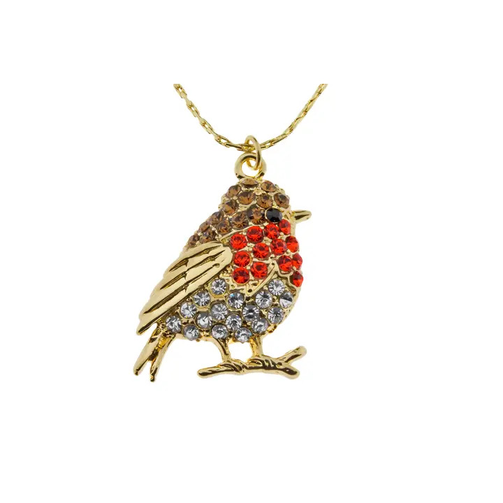 Golden Robin Pendant
