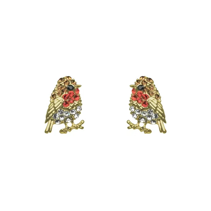 Golden Robin Earrings