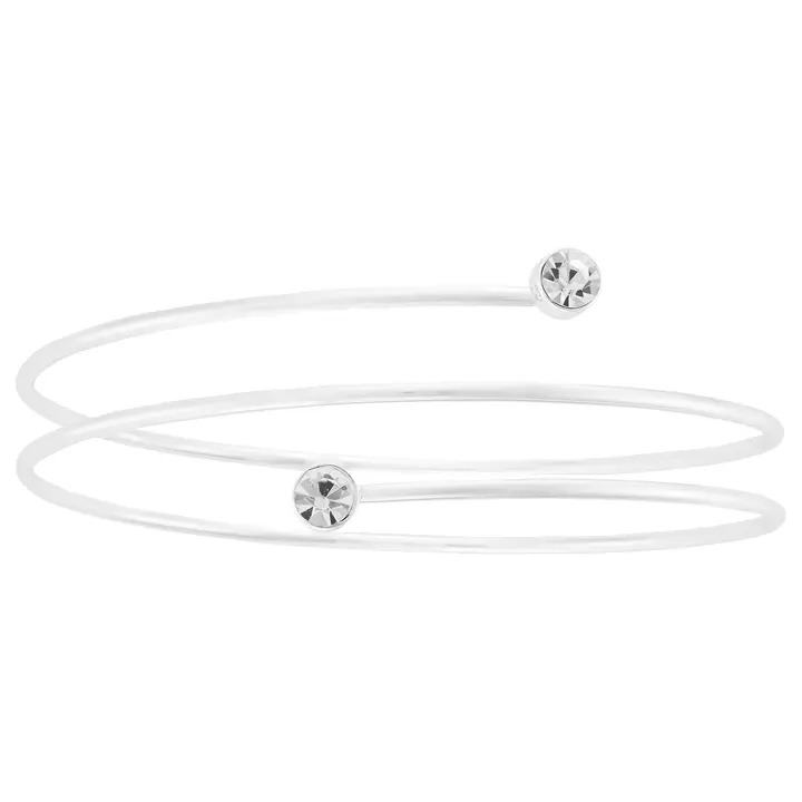 Silver Crystal Wrap Bangle