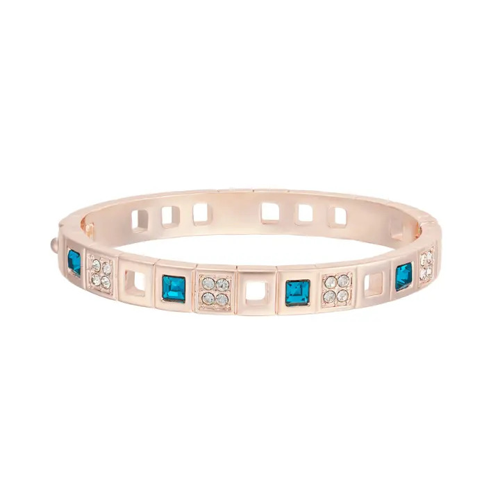 Golden Sapphire Hinged Lattice Bangle