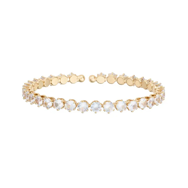 Golden Diamond Hinged Arc Bangle