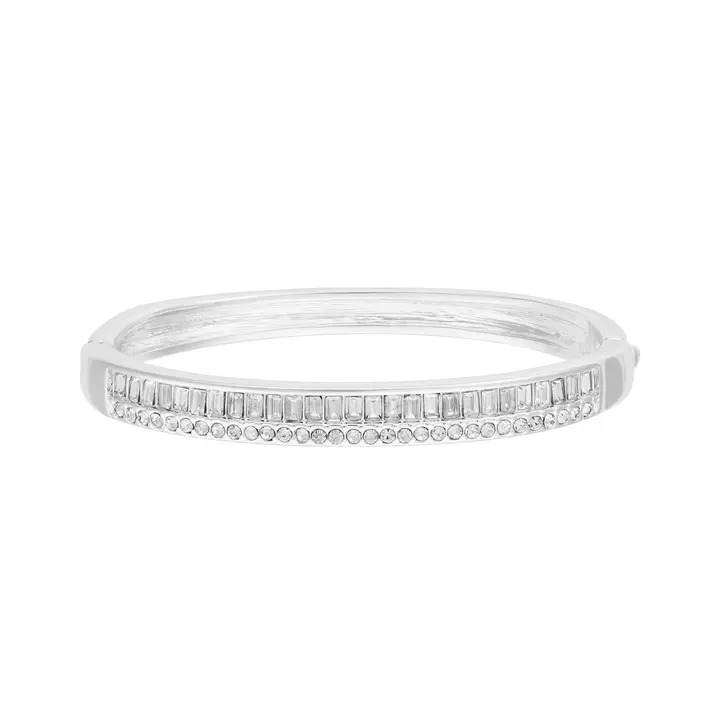 Diamond Duet Hinged Bangle