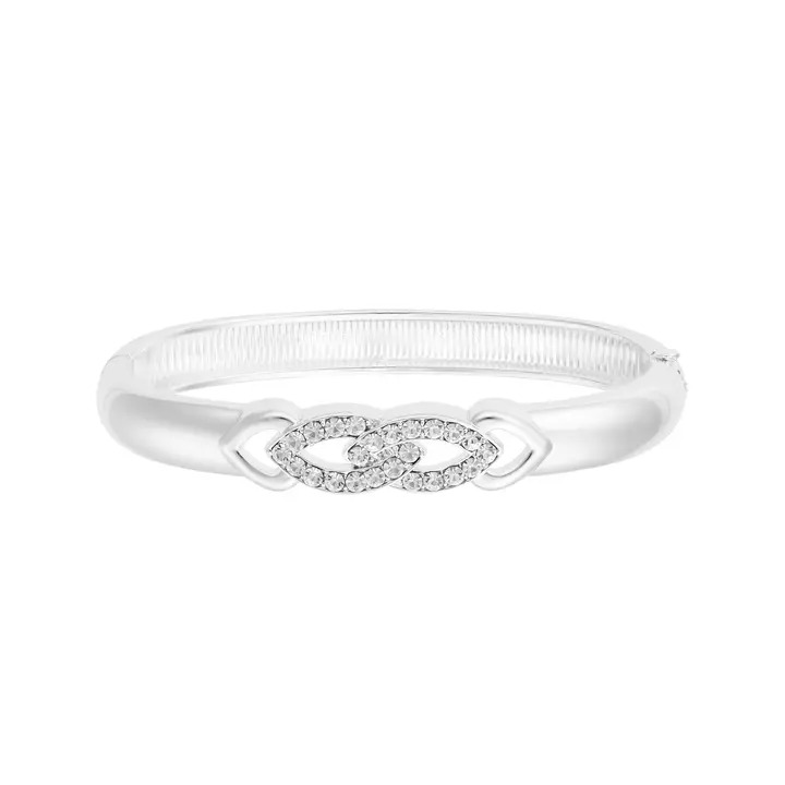Crystal Interlaced Hinged Bangle