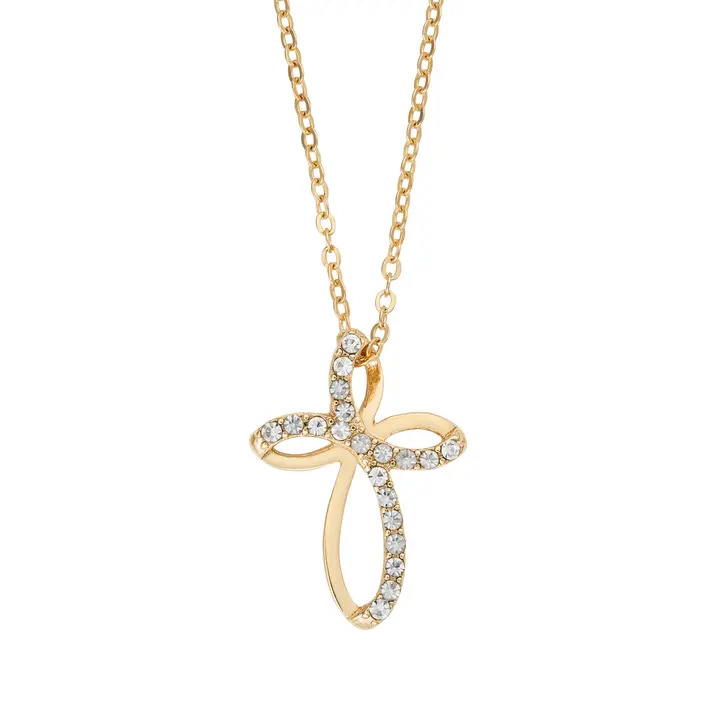 Halo Form Crystal Cross Pendant