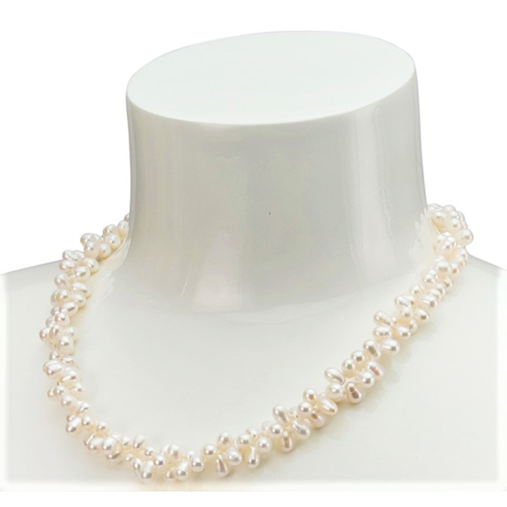 White Mixed Cluster Necklace