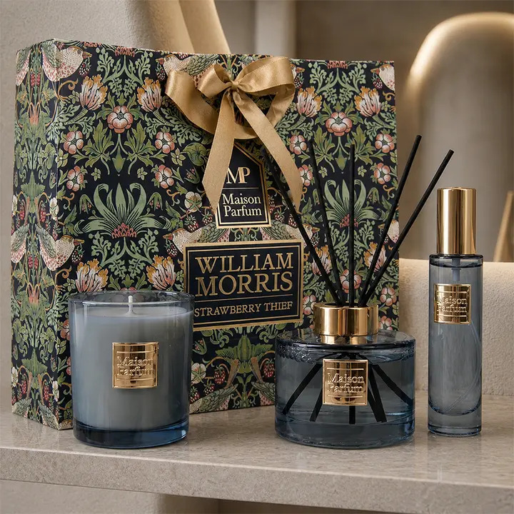 William Morris Luxury Home Fragrance Gift Set Strawberry Thief Design