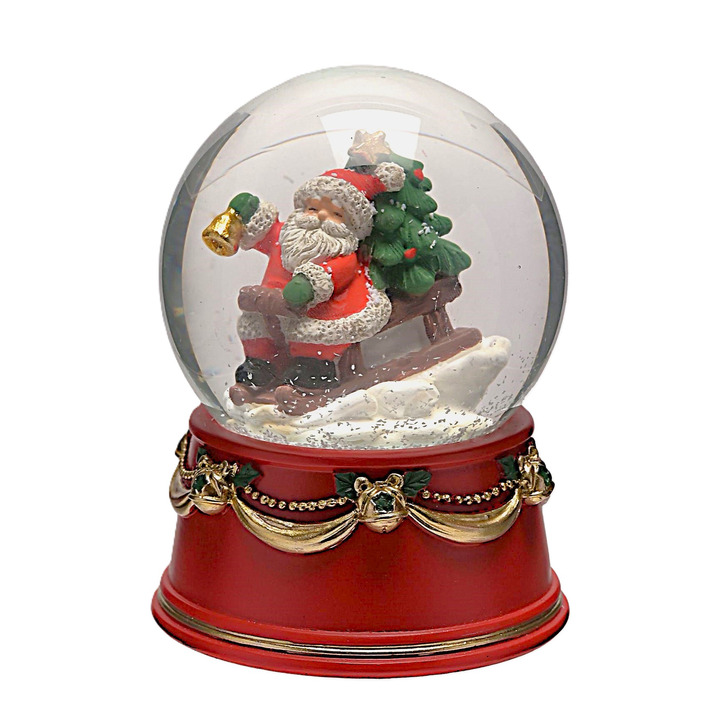 Mini Snow Globe Santa on his Sleigh