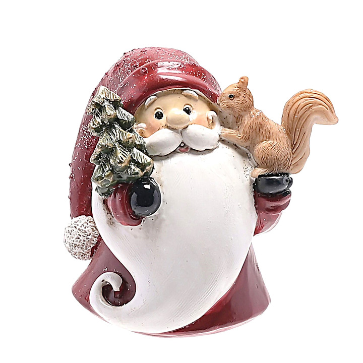 Happy Santa with Christmas Tree Figurine