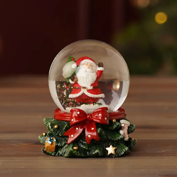 Santa with Christmas Tree Snow Globe